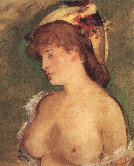Edouard Manet Blond Woman with Bare Breasts oil painting picture